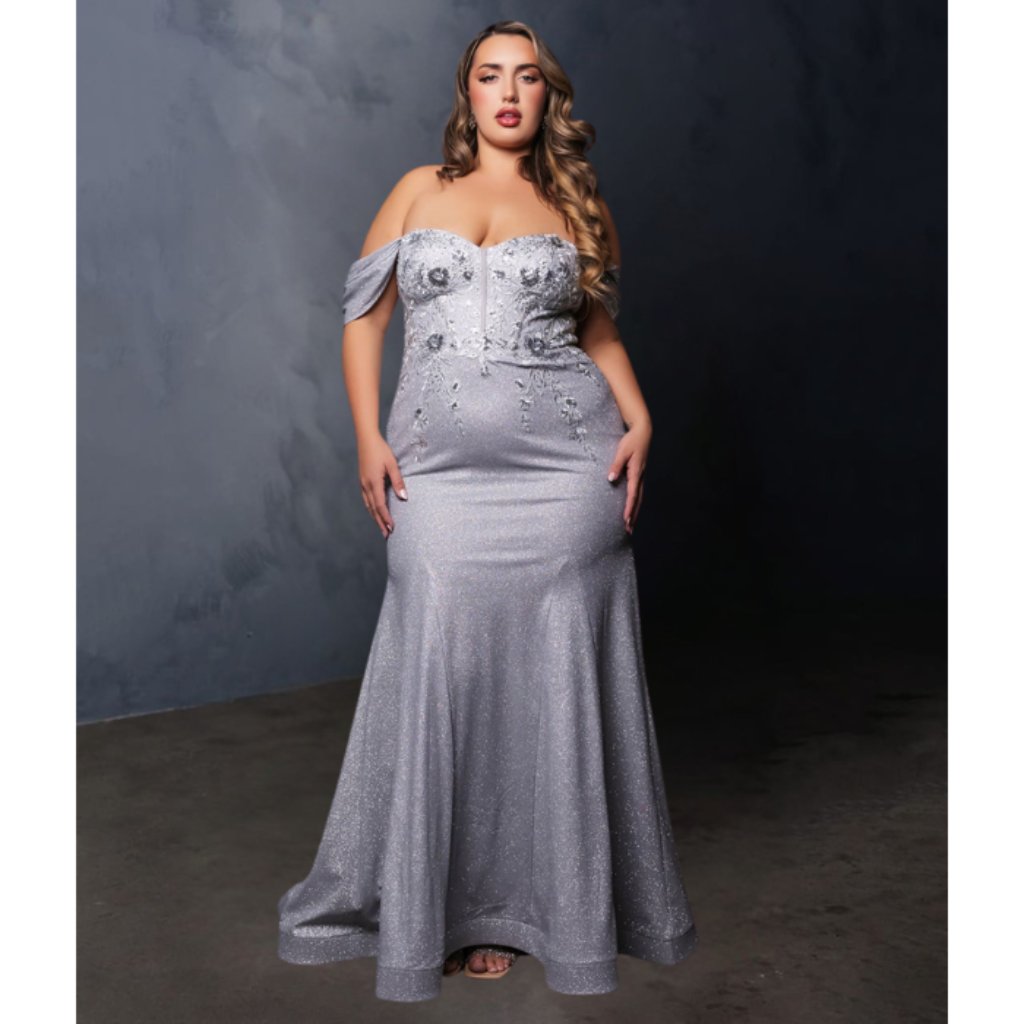 Silver Formal Long Sweetheart Draped Sleeves Mermaid Dress By May Queen Mq2104